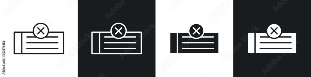 Fototapeta premium Bounced check icons in solid and stroke graphics