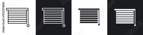 Blinds icons in solid and stroke graphics
