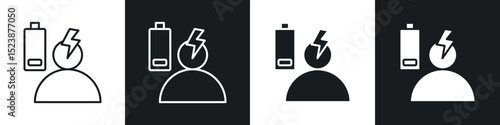 Burnout icons in solid and stroke graphics