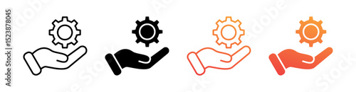 Service Multiple Style Icon Set Vector 