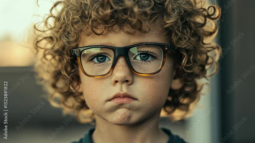 custom made wallpaper toronto digitalCurious child with glasses exhibiting playful expressions at sunset