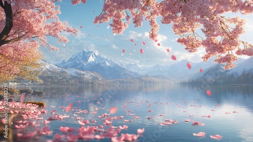 Wildflower Meadow in Spring with Vibrant Flowers and Butterflies Under a Clear Blue Sky