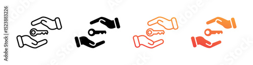 Ownership Multiple Style Icon Set Vector 