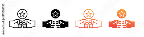 Challenge Multiple Style Icon Set Vector 