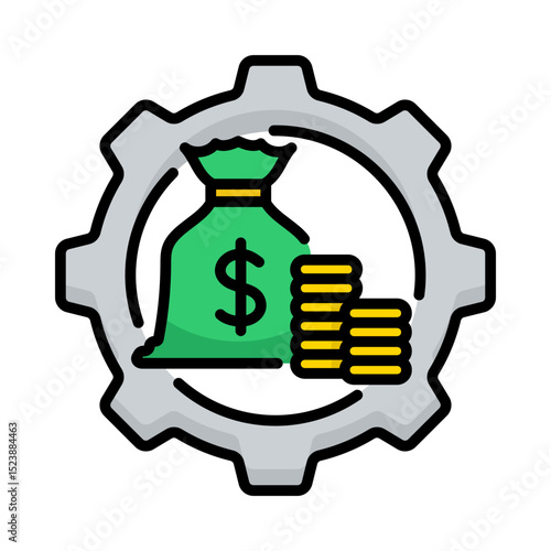 Wealth management conceptual flat icon, representing wealth management, asset management and financial related content