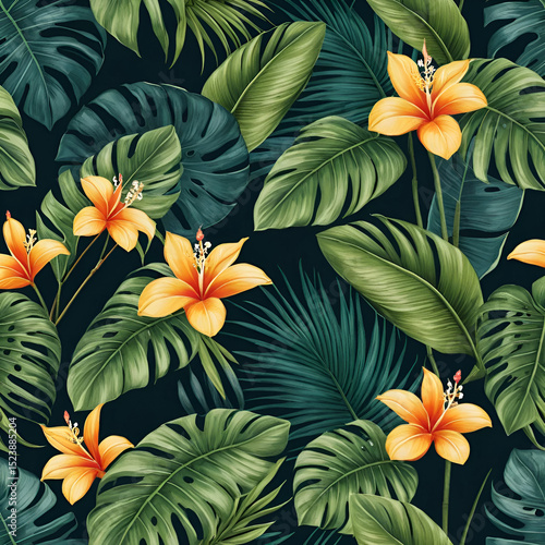 Wallpaper Mural tropical plant Torontodigital.ca