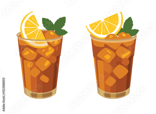  ice tea splashing water illustration, Vector file