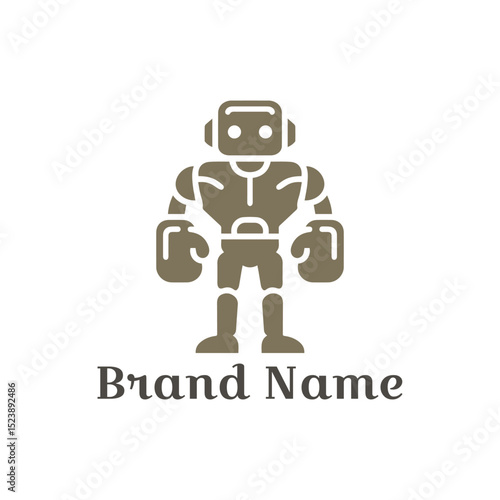 Happy robotic character design, a fun vintage android vector illustration