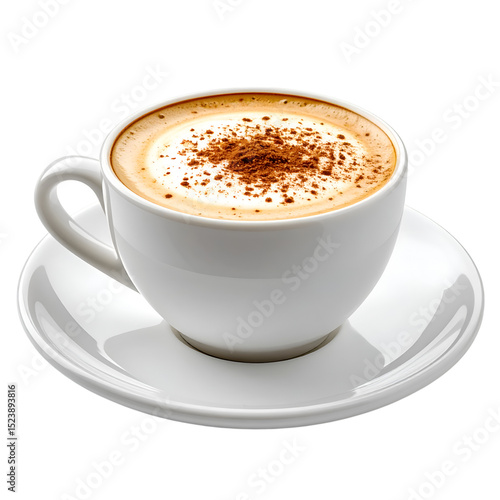 Cappuccino Delight: A perfectly crafted cappuccino sits in a pristine white cup and saucer, offering a sensory experience.