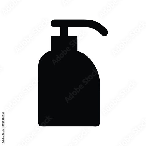 Shampoo bottle icon vector. Hair care symbol for salon apps or beauty product designs

