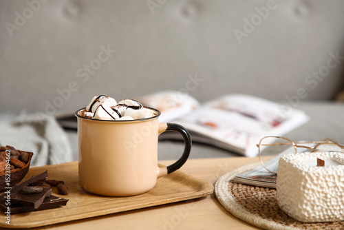 Cup of hot chocolate with m...