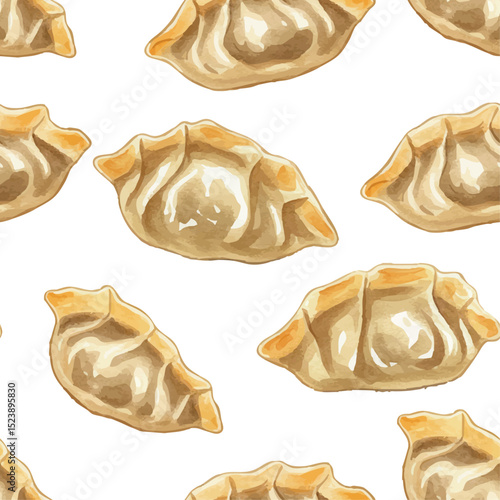 Vector watercolor Chinese Dim Sum / 水彩テイストの中華餃子ベクター
