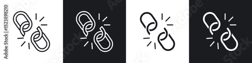 Weakness icons in flat and thin stroke style