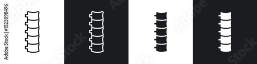 Spine icons in flat and thin stroke style