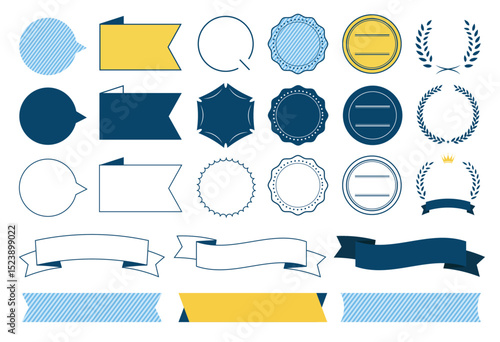 モノクロ・シンプルな実用性重視のフレームデザインセット(枠 枠組み グラフィック素材 装飾 縁 囲み ベクター 編集可能)	
