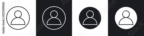 Profile icons in flat and thin stroke style