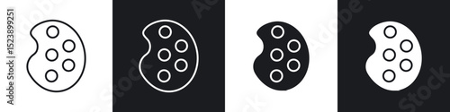 Palette icons in flat and thin stroke style