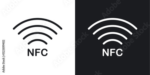 NFC icons in flat and thin stroke style