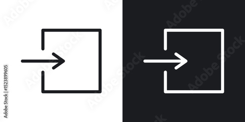 Log in icons in flat and thin stroke style