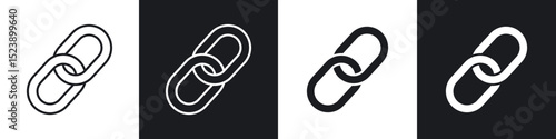 Link icons in flat and thin stroke style