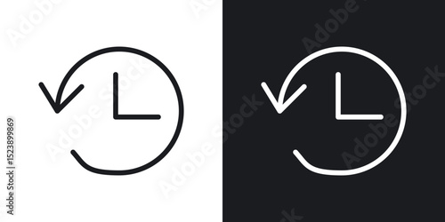 History icons in flat and thin stroke style