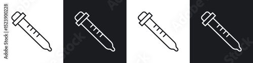 Eye dropper icons in flat and thin stroke style