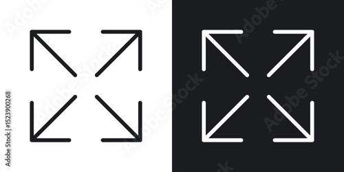 Expand icons in flat and thin stroke style