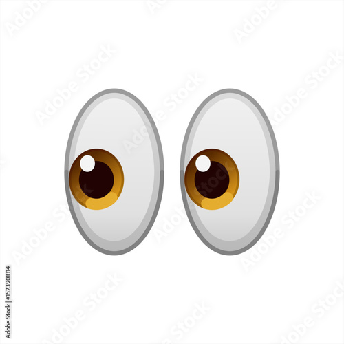 Eyes emoji illustration. Eyeballs llustration. Social media reaction, emoji, emoticon. Funny cartoon isolated on white background. Vector 10 eps.