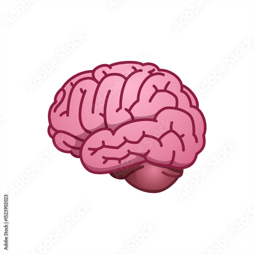 Emoji brain icon. Human brain icon. Mind symbol