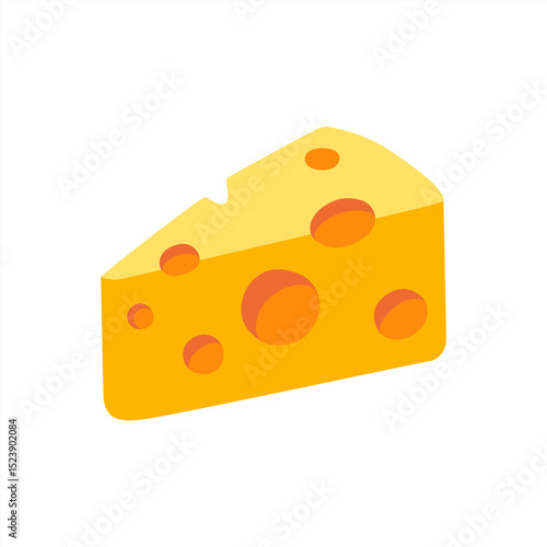 Cheese icon with flat style. Emoji cheese icon. Simple cheese vector 10 eps.