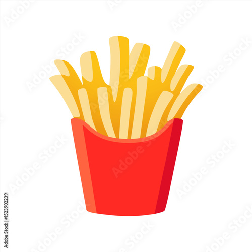 French Fries Floating Emoji Cartoon Icon. Food Object Icon Concept Isolated Premium Vector 10 eps.