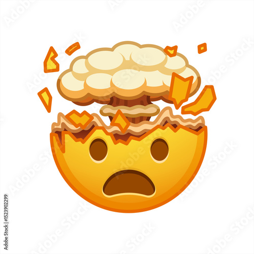 shocked face emoji vector mind blown explosion illustration, vector 10 eps.
