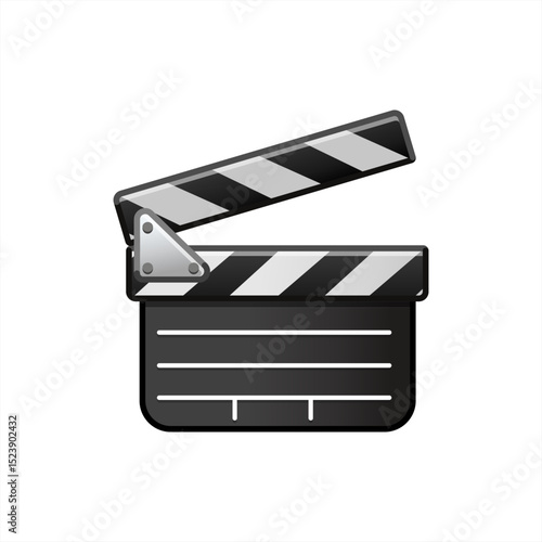 Emoji Clapper Board vector isolated icon. Film Slate emoji illustration. Clapboard vector isolated emoticon, Vector 10 eps.