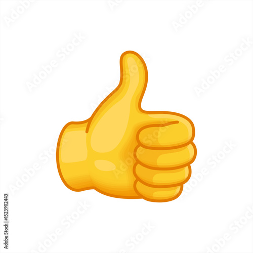 Thumbs Up Hand Emoji Icon Illustration Sign. Human Gesture Vector Symbol Emoticon Design Vector 10 eps.	