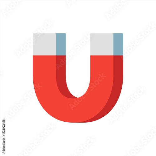 Magnet emoji icon. Flat design. Vector 10 eps.