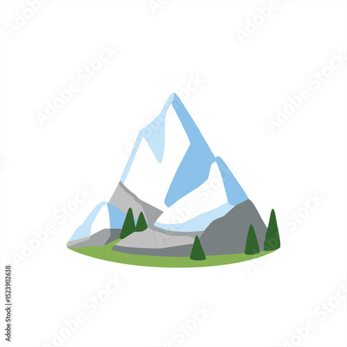 Mountain emoji vector symbol sign illustration landscape, vector 10 eps.