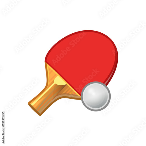 Table Tennis Racket with Ball Emoji icon, concept of Ping-pong bat, Sport and Gaming competition icon vector 10 eps.