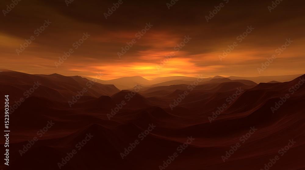Golden sunset over desert like mountains Golden sunset over desert like mountains