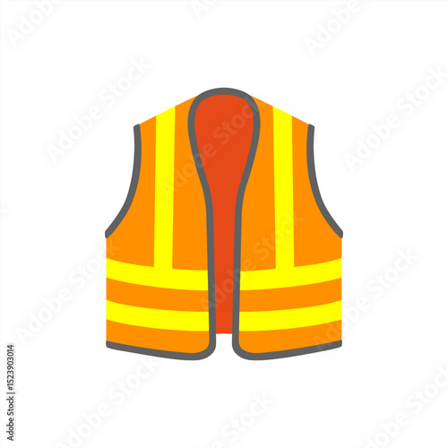 Emoji safety Life Jacket flat vector icon illustration, 10 eps.