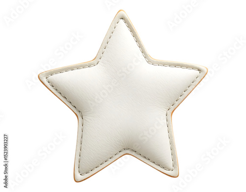 White leather star with stitched details