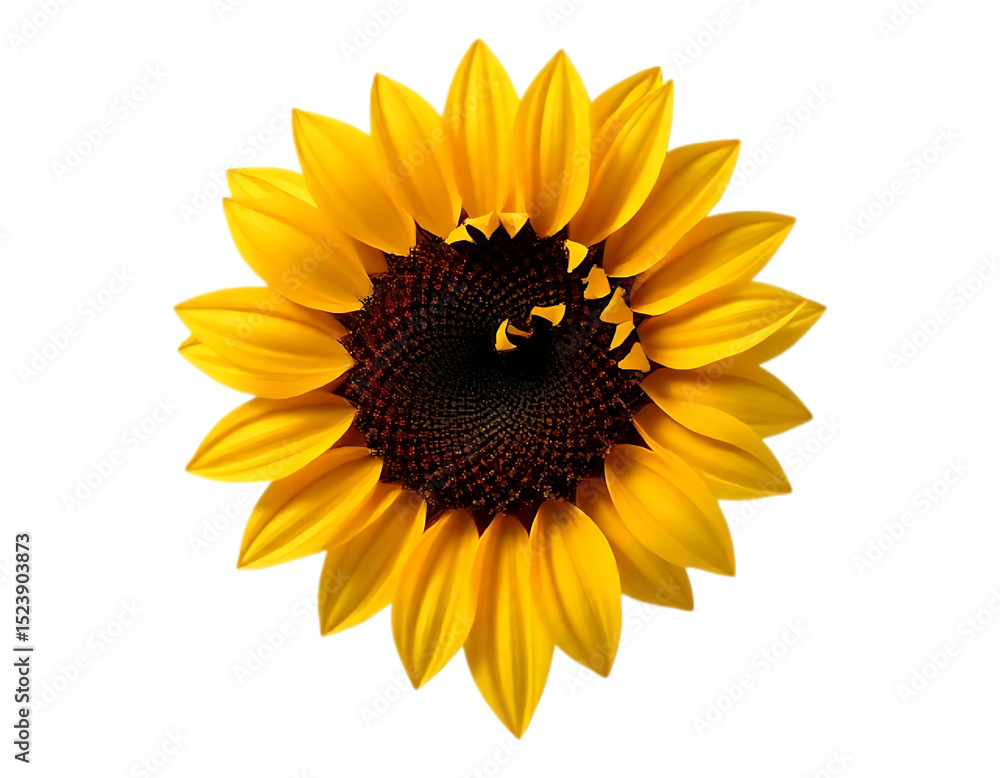 Naklejka premium Sunflower Bloom with Transparent Background