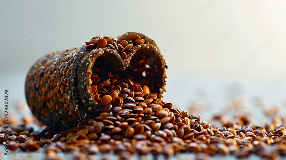 Fototapeta premium Heart-shaped Seeds Spilling from Packet