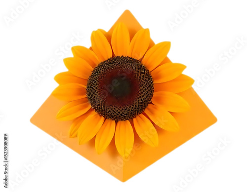 Wallpaper Mural Sunflower with geometric shape and transparent background Torontodigital.ca