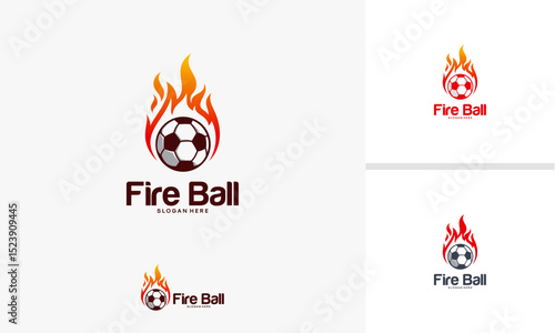 Fire Ball logo designs concept, Football Logo designs template