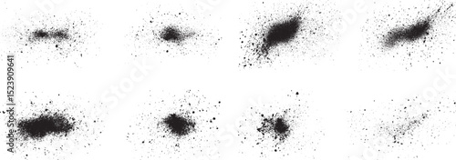 Grunge Spray Paint Vector Set, Isolated on White Background
