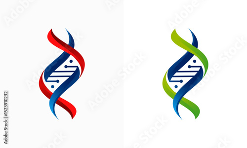 3d DNA logo designs concept, Gen logo designs template
