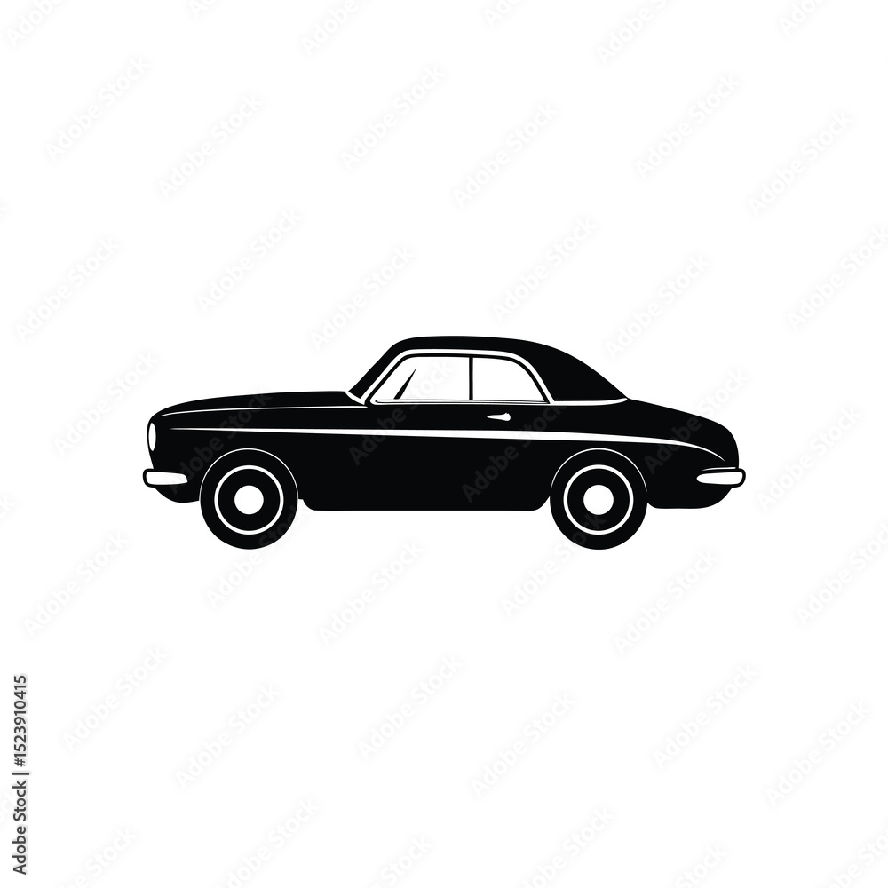 Fototapeta premium Classic Car Vector Silhouette Sleek Retro