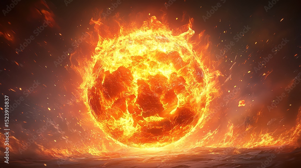 Obraz premium A vibrant depiction of the sun's intense heat.