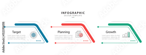 Business infographic template. 3 Step timeline journey. Process diagram, 3 options on white background, social media post, Infograph elements vector illustration.