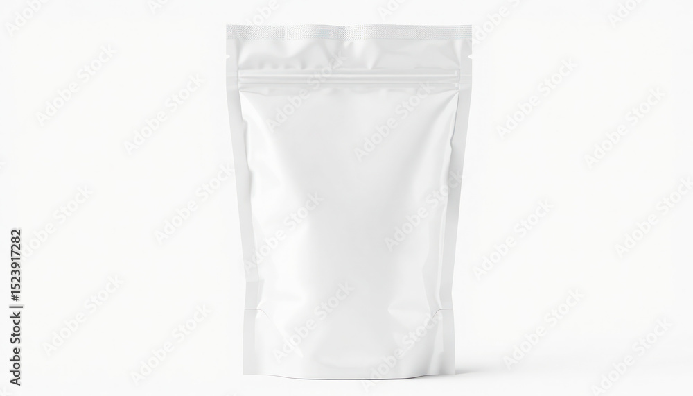 Blank White Stand-Up Pouch Packaging Mockup Design, Template, and Presentation Blank White Stand-Up Pouch Packaging Mockup Design, Template, and Presentation